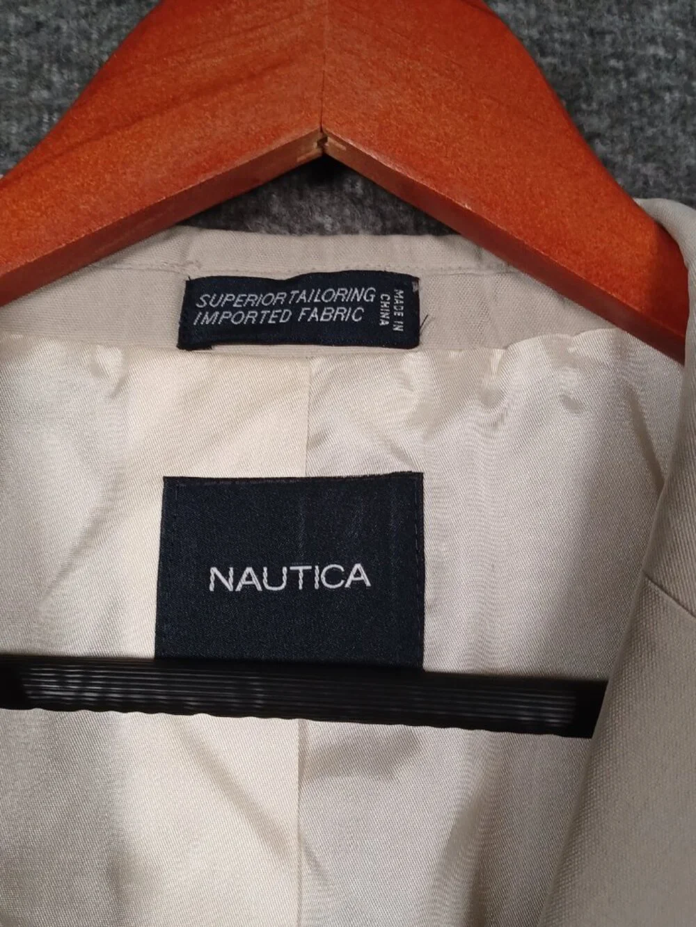 Nautica Blazer Men's 44R Beige Sport Coat Jacket Casual Business Silk